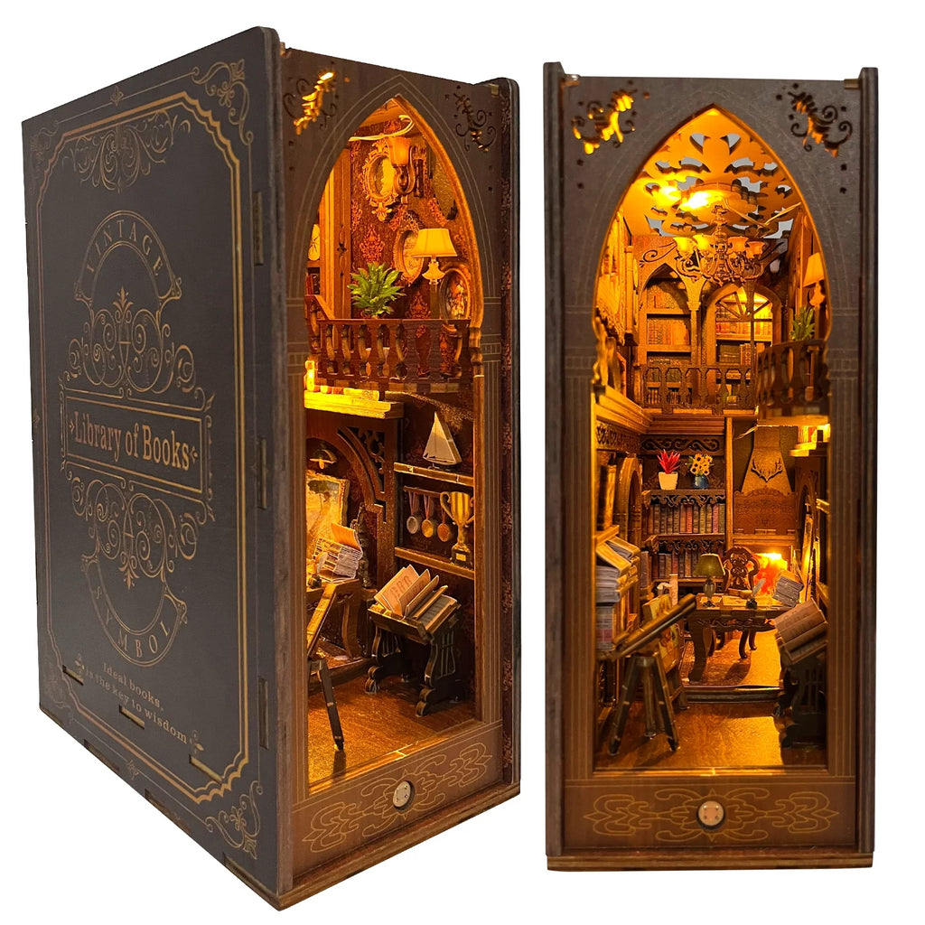 Wooden 3D Miniature Book Nook Kit with LED Light X63260