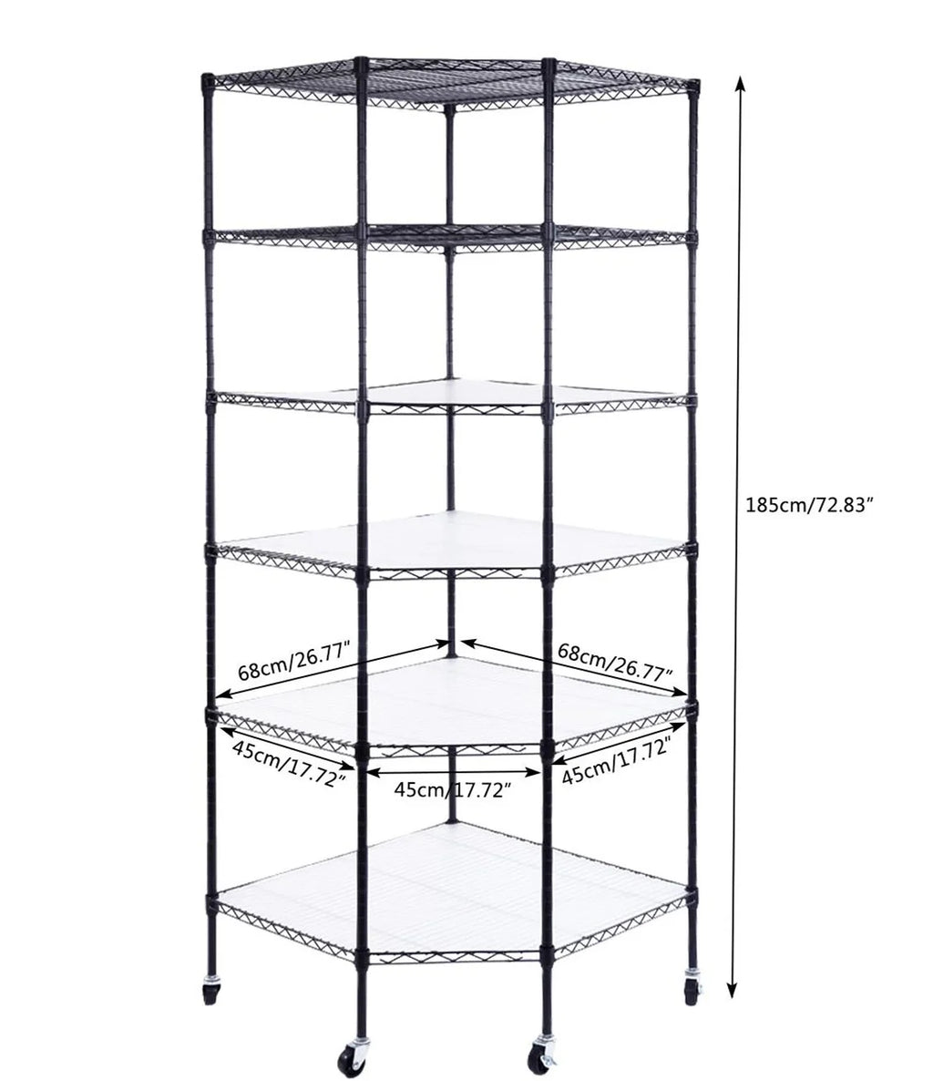 6-Tier Black Wire Shelving Rack R8671