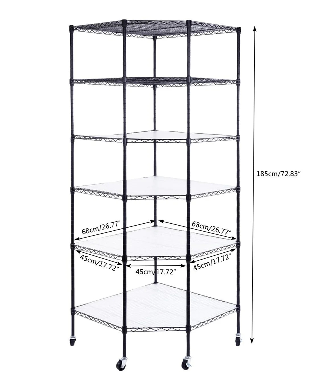 6-Tier Black Wire Shelving Rack R8671