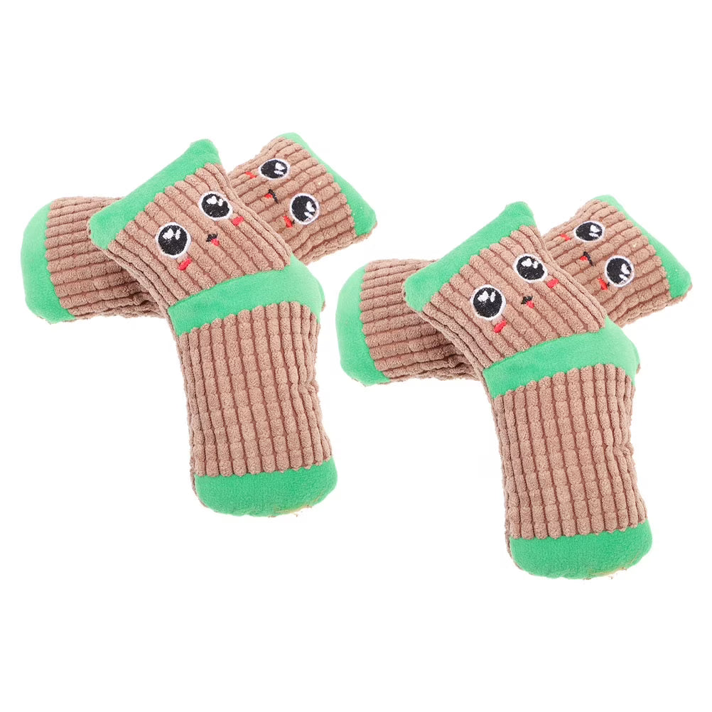 2 Pairs Plush Dog Teething Socks E569