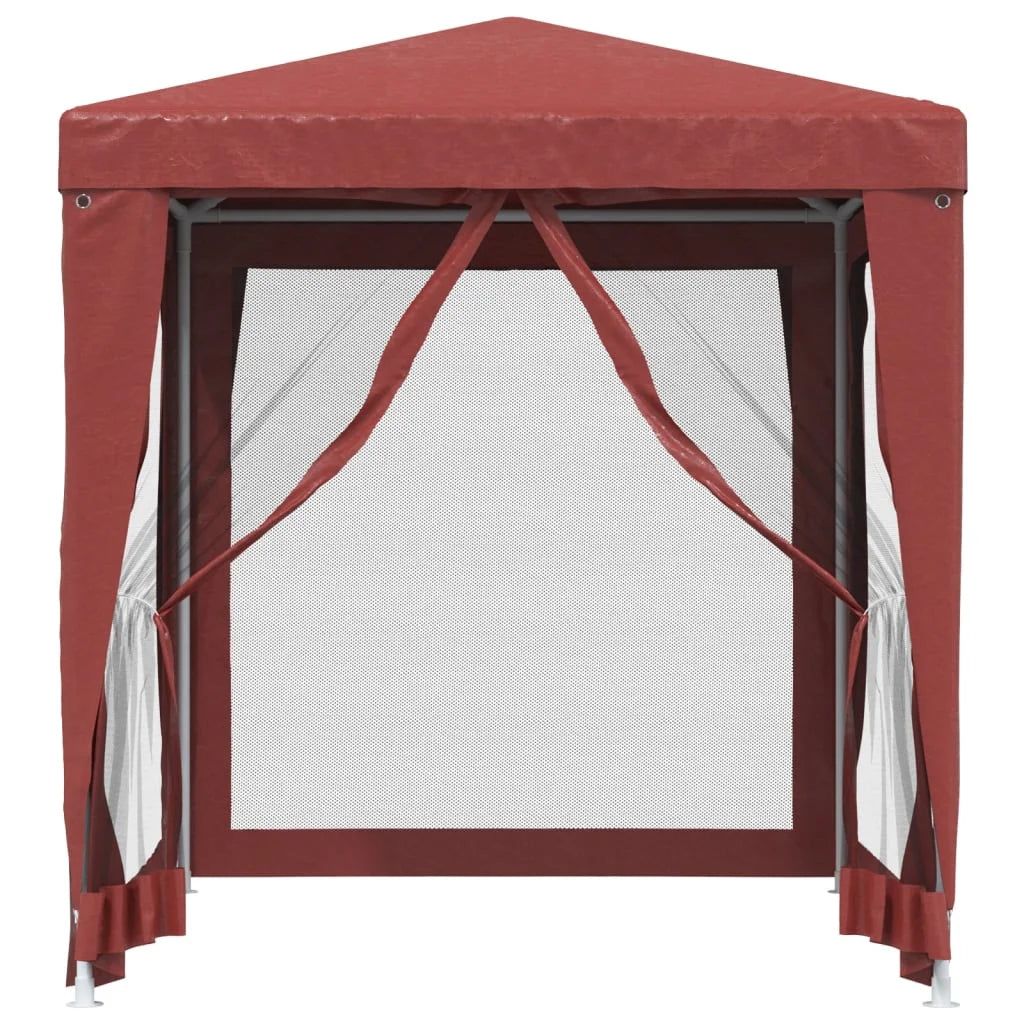 Red Party Tent with 4 Mesh Sidewalls 6.6'x6.6' HDPE F456728