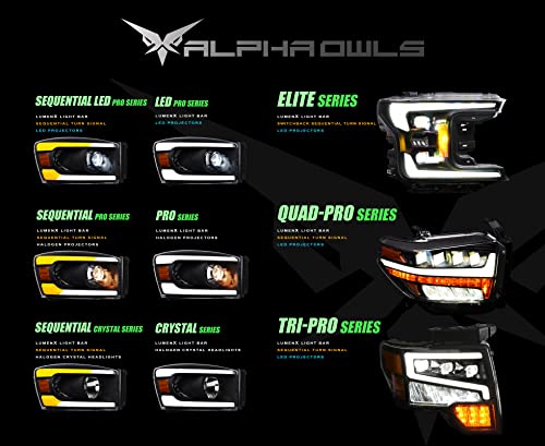 Black Amber Crystal Headlights With LED Light Bar K974