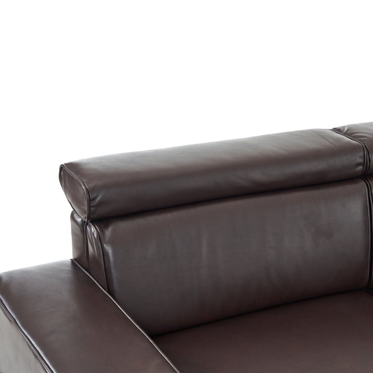 Retro PU Three-Seater Sofa Brown A226864