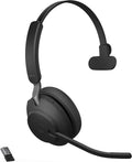 Jabra Evolve2 65 UC Wireless Headphones with Link380a, Stereo, Black – Wireless Bluetooth Headset for Calls and Music, 37 Hours of Battery Life, Passive Noise Cancelling Headphones O97174