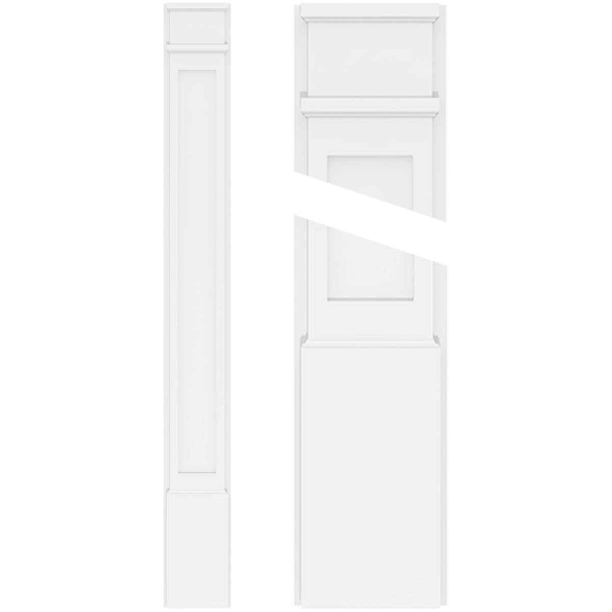 Flat Panel PVC Pilaster with Decorative Capital & Base (Pair) Y8102