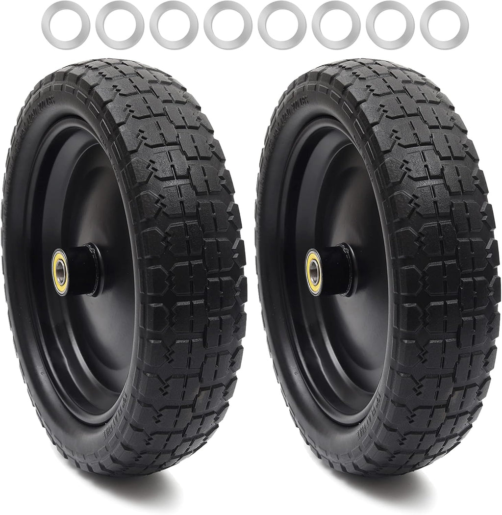 13'' Solid Polyurethane Flat-Free Tire and Wheel Assemblies 2-Pack L2812