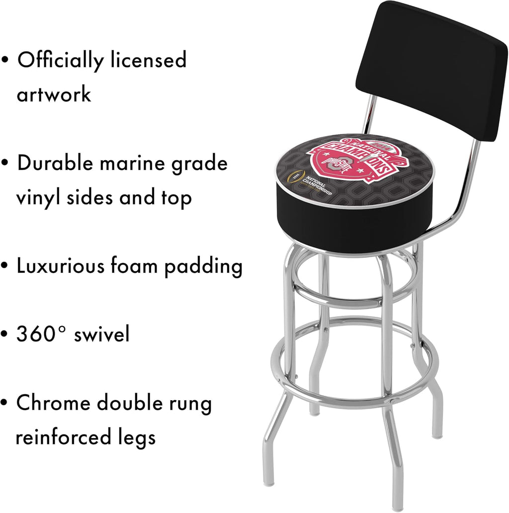 Black Swivel Bar Stool with Foam Padded Seat and Back S8881