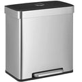 16 Gallons Dual Compartment Stainless Steel Trash Can W945568