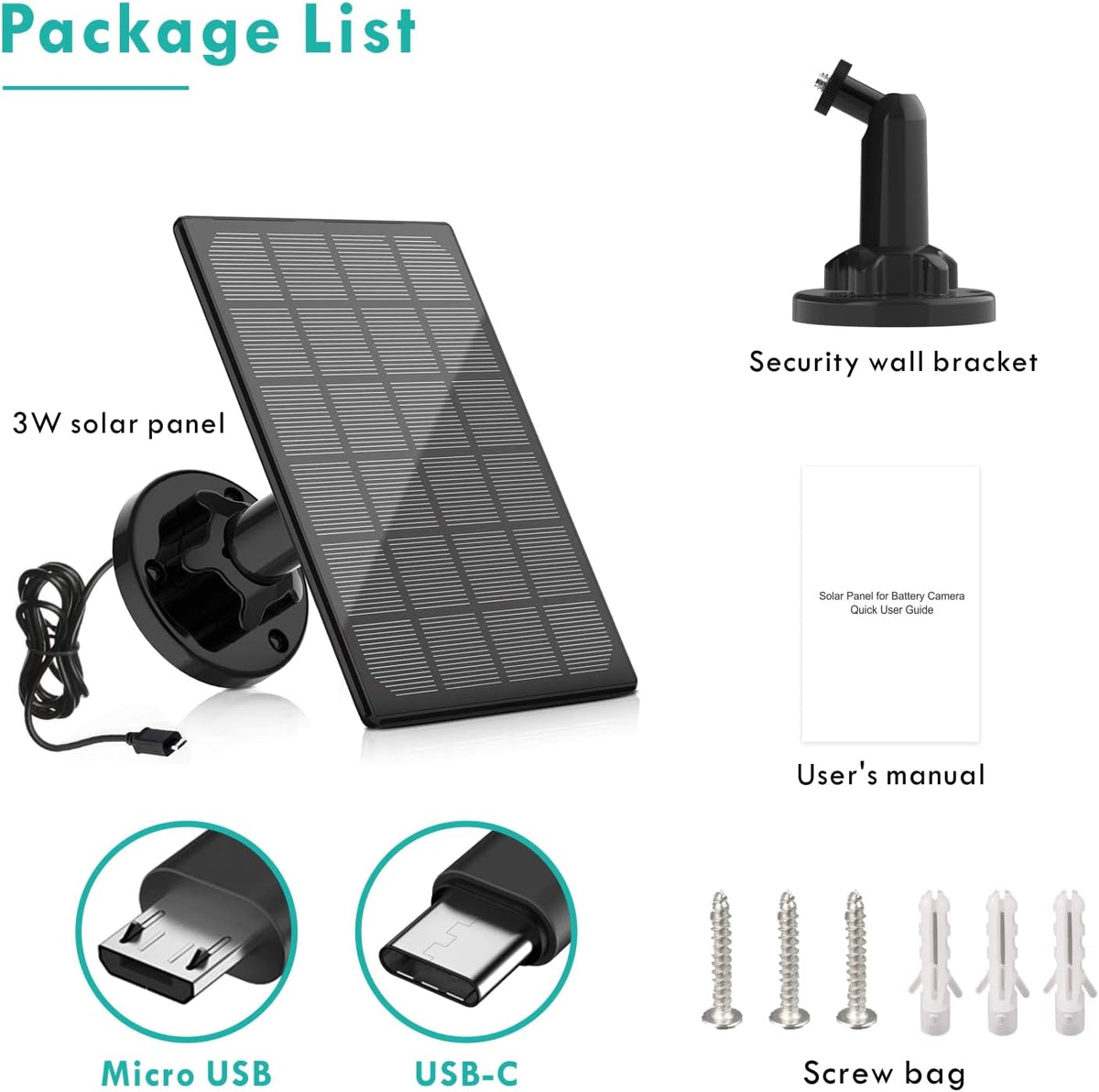 Solar Panel for Outdoor Security Camera C528967