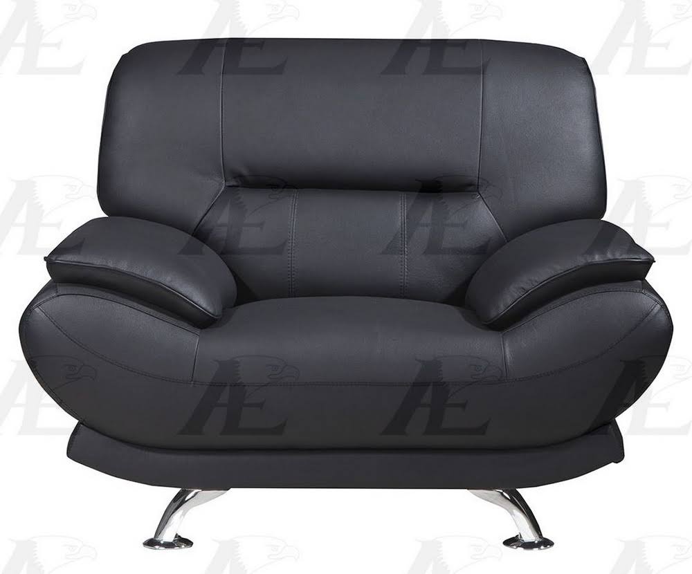 Black Genuine Leather Chair L215