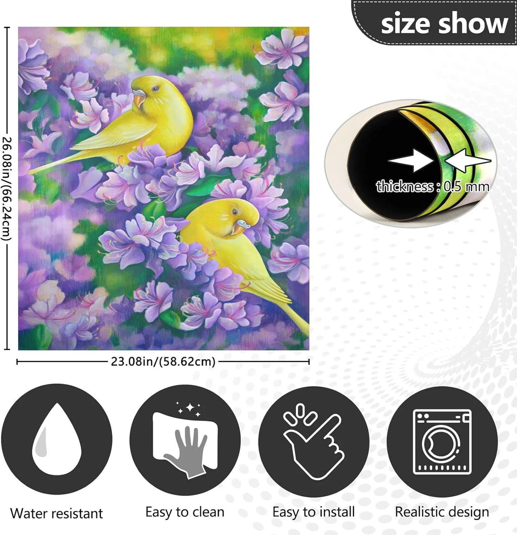 Yellow Parrots Magnetic Dishwasher Sticker 23x26in F489