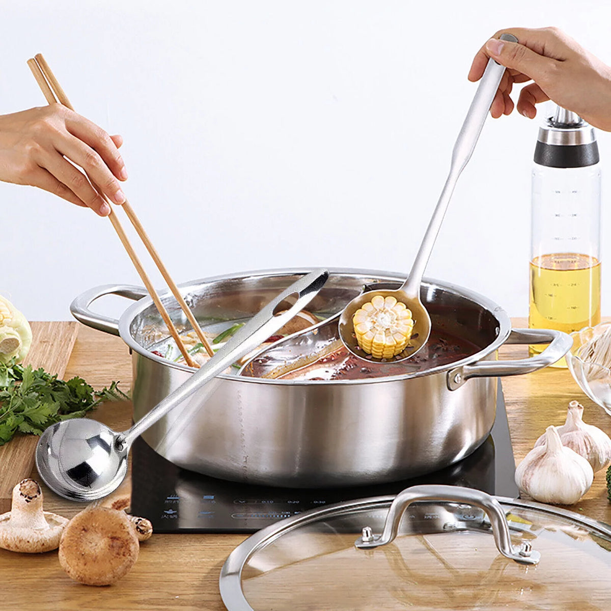 Stainless Steel Shabu Hot Pot Compatible Pot U854220