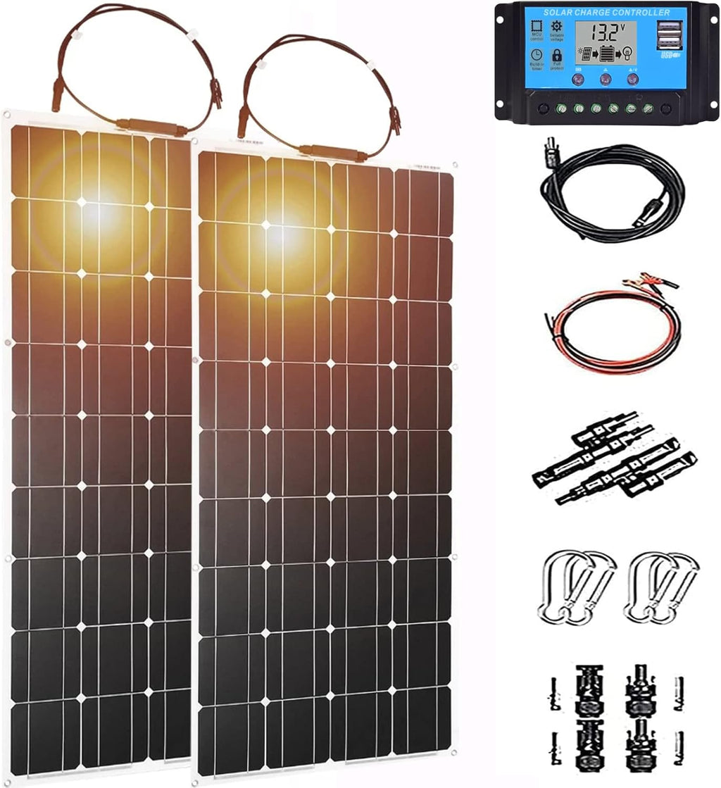 2pcs 200W Monocrystalline Flexible Solar Panel Kit G318