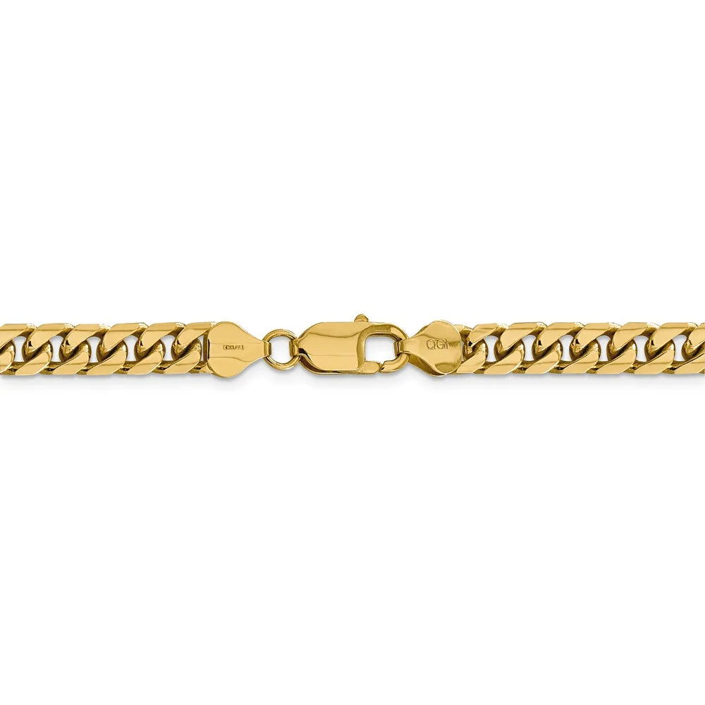 14kt Yellow Gold 6.25mm Solid Miami Cuban Chain 20 inch Lobster Clasp Q886