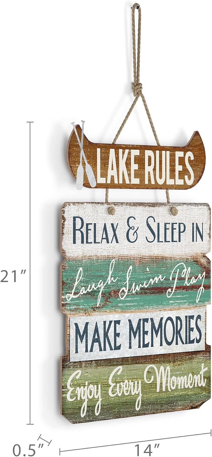 14" x 21" Rustic Lake Sign R290163