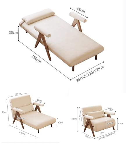 Beige White Convertible Sofa Bed Chair M169861