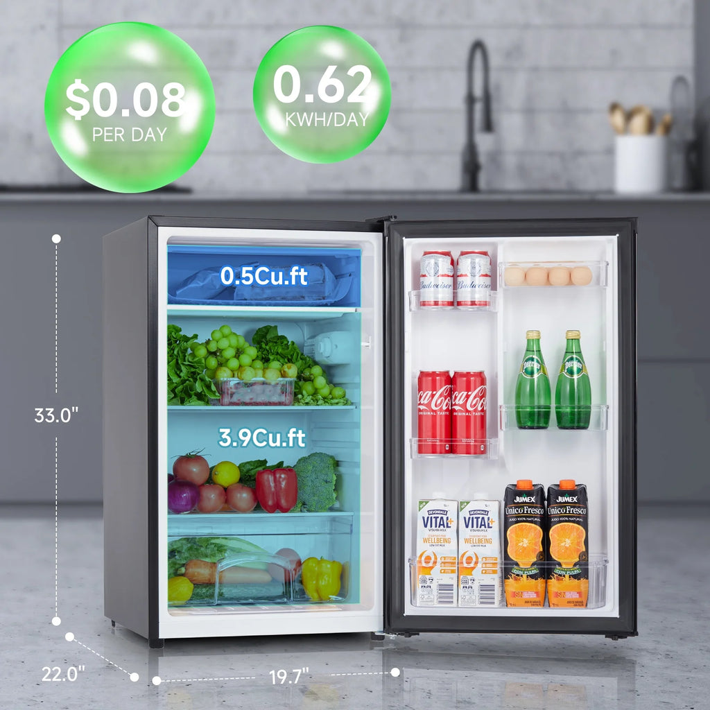 4.4 Cu.Ft Mini Fridge with Freezer, Black A165