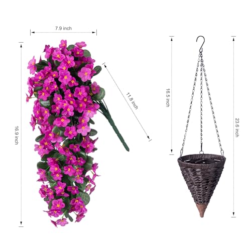 Faux Silk Hanging Flowers Plants Baskets K257