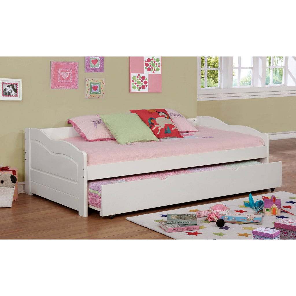 Brown Twin Wooden Daybed with Trundle O4041