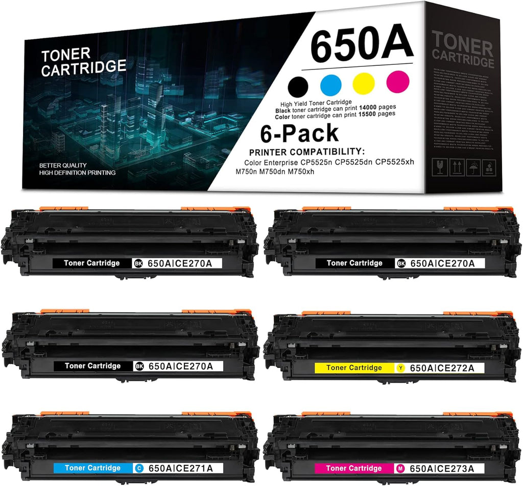 6 Pack Remanufactured Toner Cartridge Replacement A529