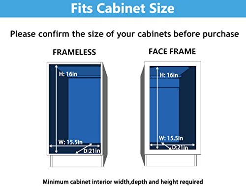 2 Tier Slide Out Cabinet Drawers, 11" W x 21" D G1902