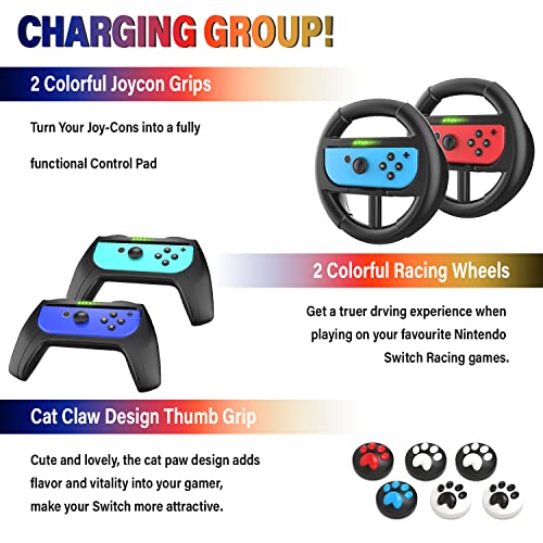 18 in 1 Carrying Case Screen Protector Playstand Game Case Joystick Cap Charging Dock Steering Wheel Bundle C963