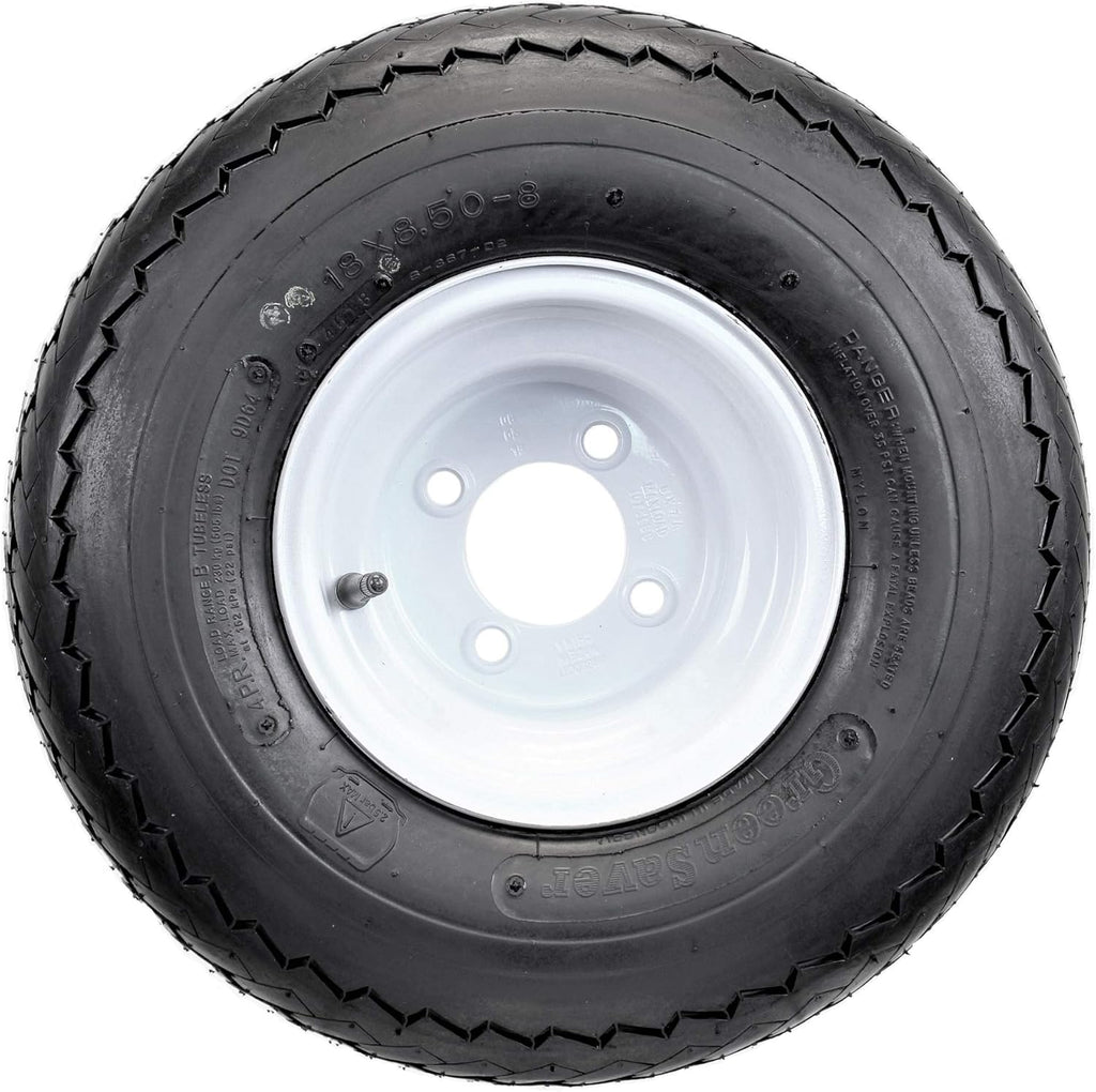 18 X 8.5 X 8 White 4 Lug Hole Golf Cart Tires & Rims H684669