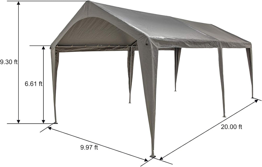 10x20 Ft Heavy Duty Portable Carport Canopy L71330