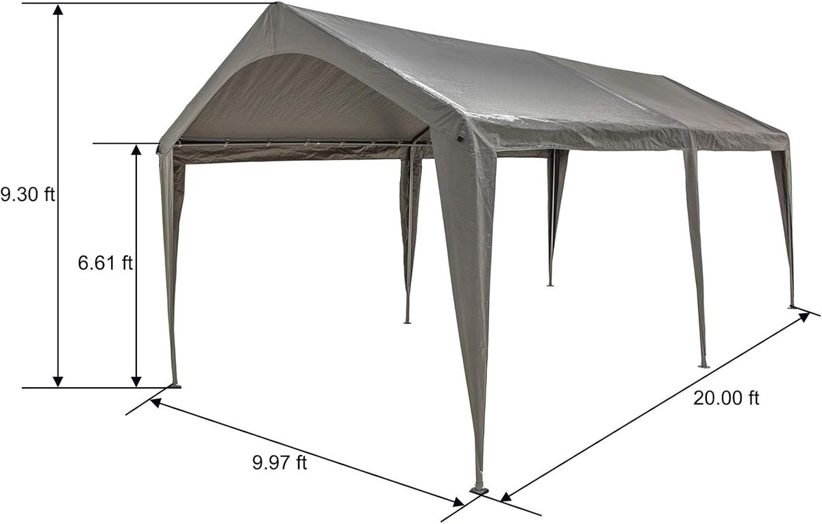 10x20 Ft Heavy Duty Portable Carport Canopy L71330