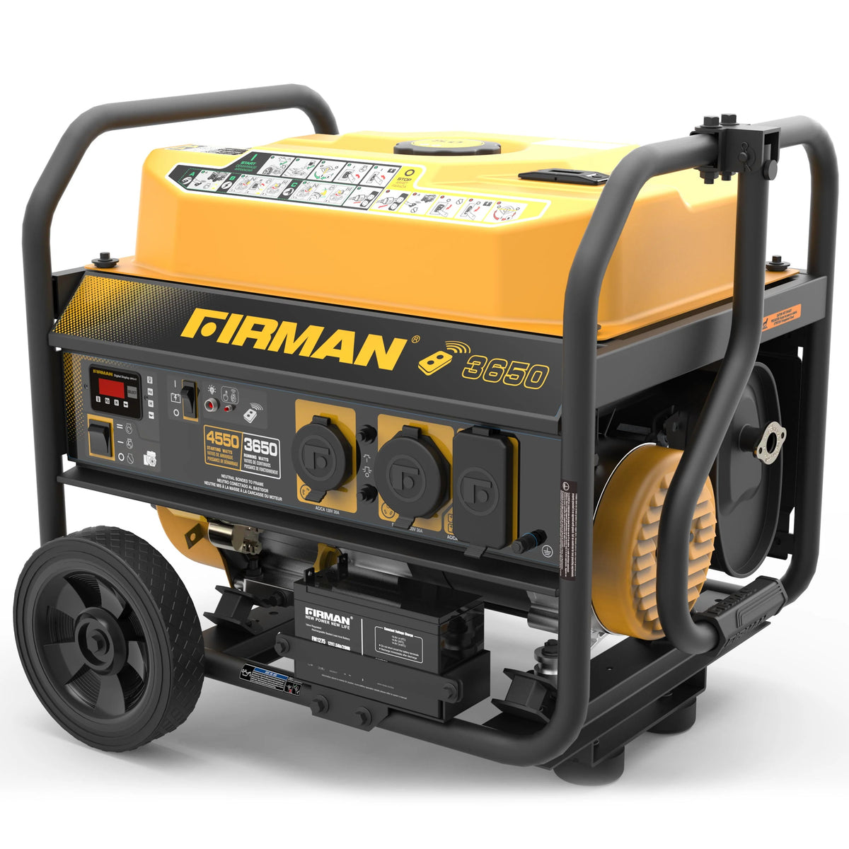 Gas Powered 4550-3650W Portable Generator with Wheel Kit N1577