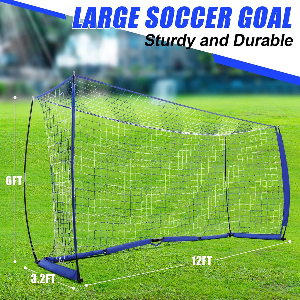 Blue 12 ft x 6 ft Portable Soccer Goal E146