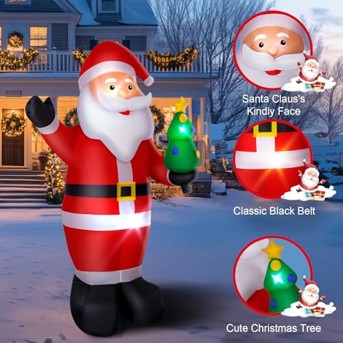 14FT Christmas Inflatable Santa Claus Outdoor Blow Up Yard Decorations with Gift Bags H733484