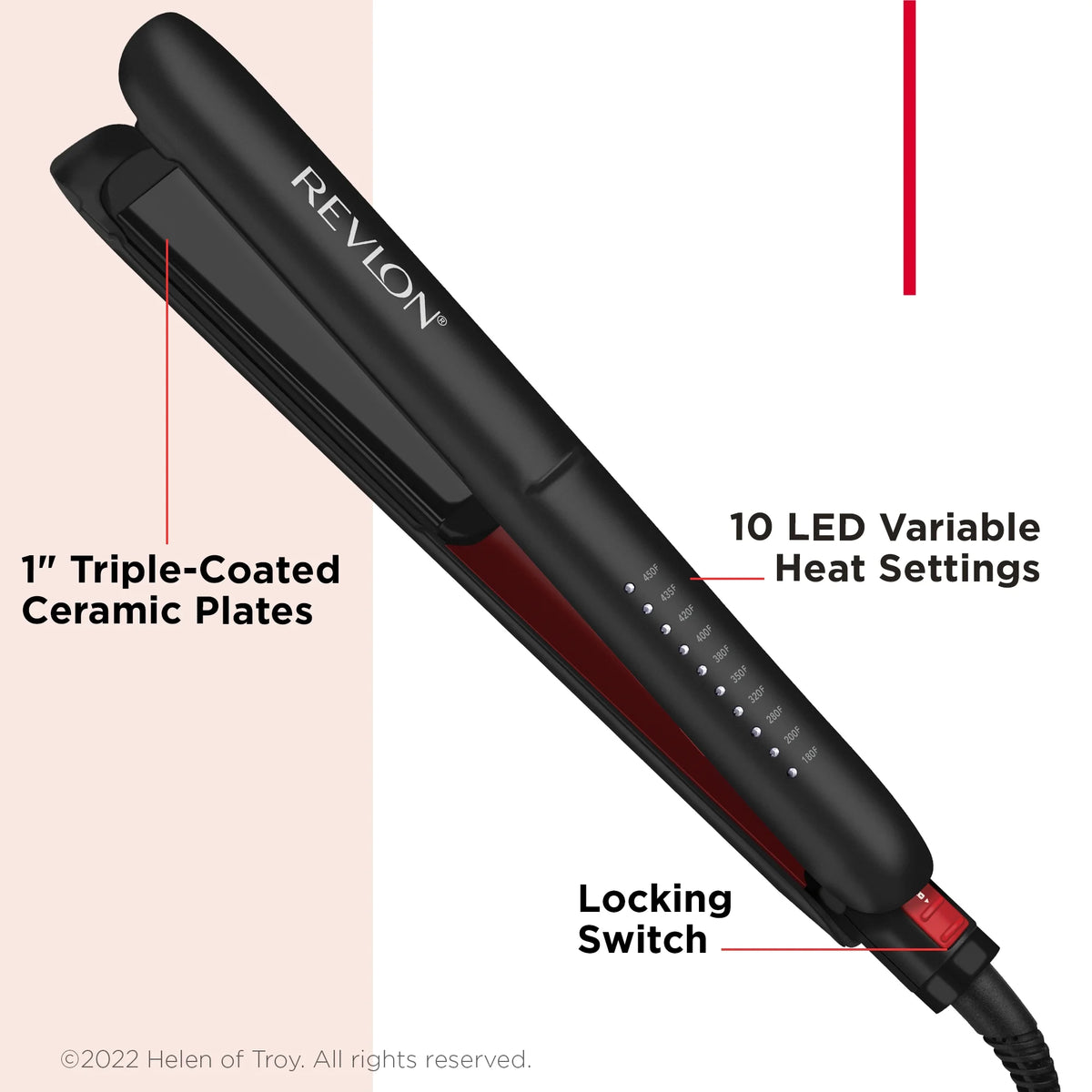 Black 1" Ceramic Flat Iron Q15350