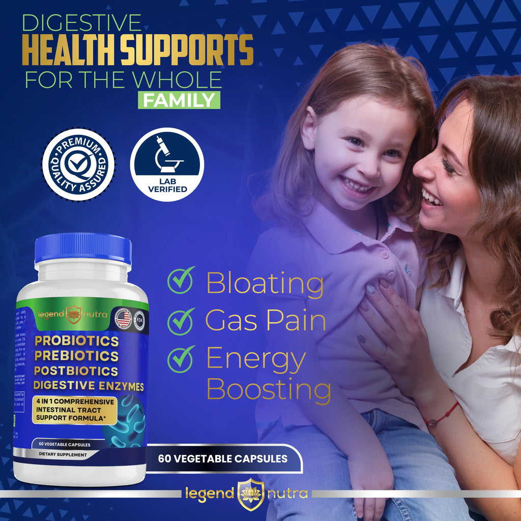 120 Ct Probiotics Prebiotics Postbiotics Digestive Enzymes G468