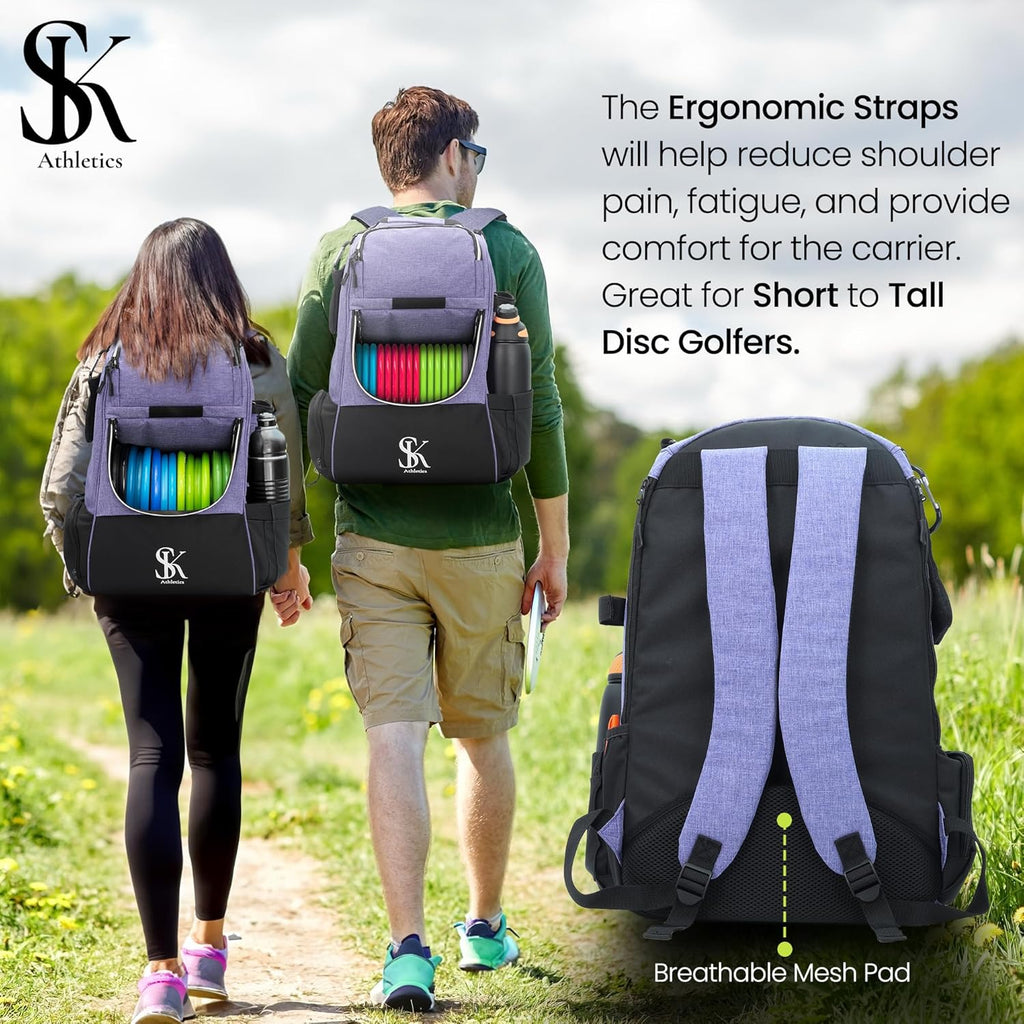 Disc Golf Backpack with Stand-Up Design and Pockets U10208