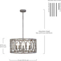 5-Light Outdoor Candle Drum Chandelier O82035