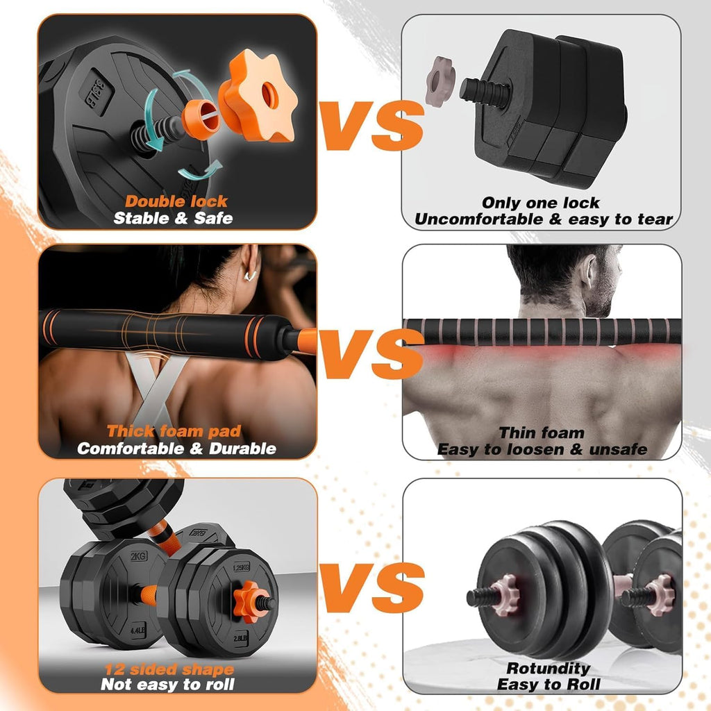 44LB 4 in 1 Adjustable Weight Dumbbell Set R603899