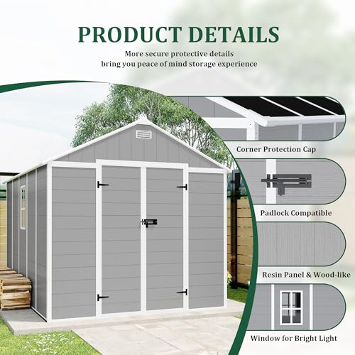 Gray 8x8 FT Outdoor Resin Storage Shed X778