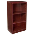 Mahogany Wood 3-Shelf Accent Bookcase with Adjustable Shelves V242686