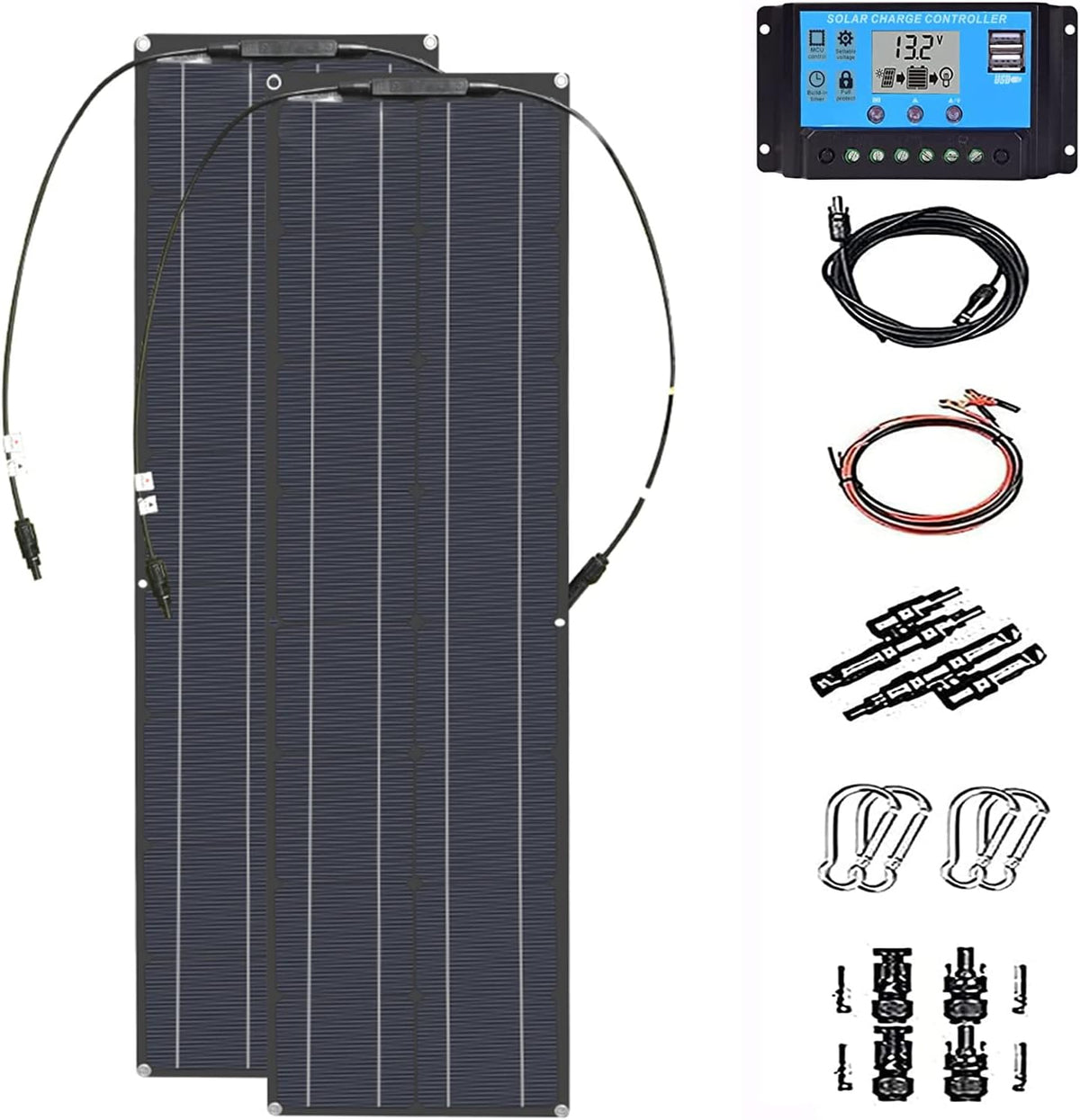 2pcs 200W Monocrystalline Flexible Solar Panel Kit G318