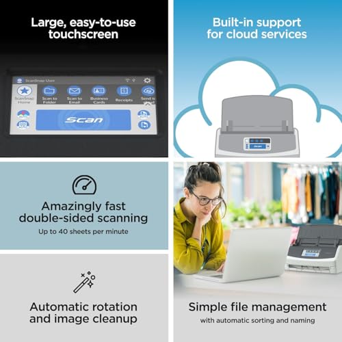 Large Touchscreen Document Scanner, Black Z441469