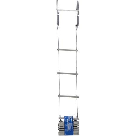 Two-Story Fire Escape Ladder, Steel, Anti-Slip, Black F394497