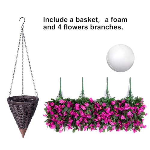 Faux Silk Hanging Flowers Plants Baskets K257
