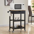 White Rolling Kitchen Cart with Wheels J228728