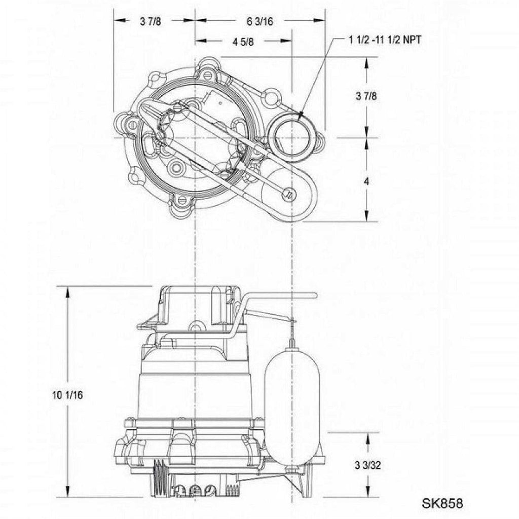 3/10 HP Sump Pump with Vertical Float M372550