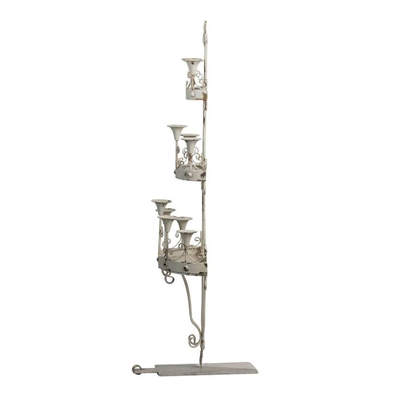 Distressed White Candle Holder S14280