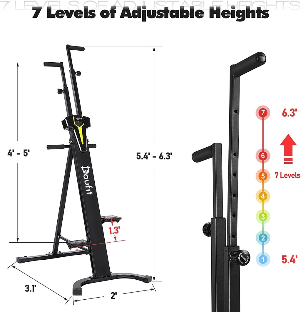 Folding Vertical Climber Exercise Machine with LCD Monitor B732
