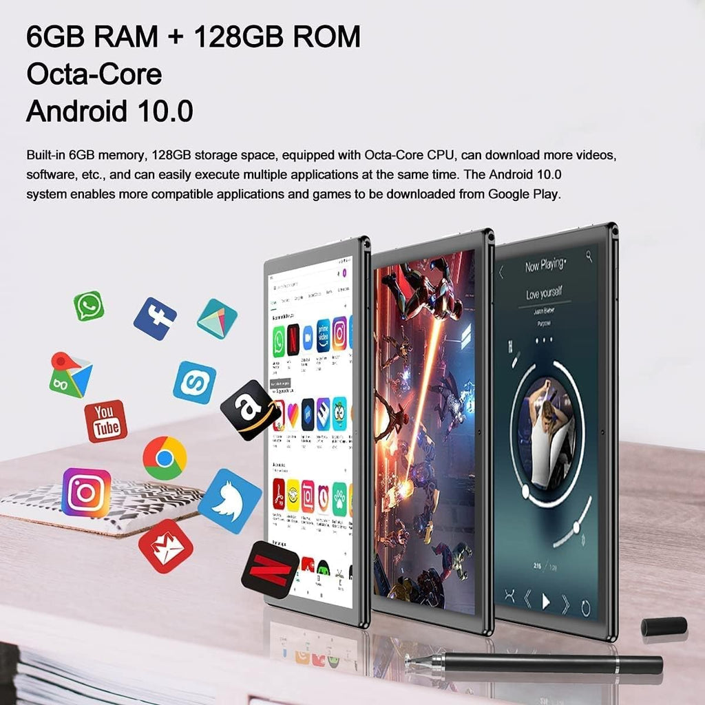 10.1 Inch Dual SIM 4G LTE Tablet with 6GB RAM 128GB ROM X596572