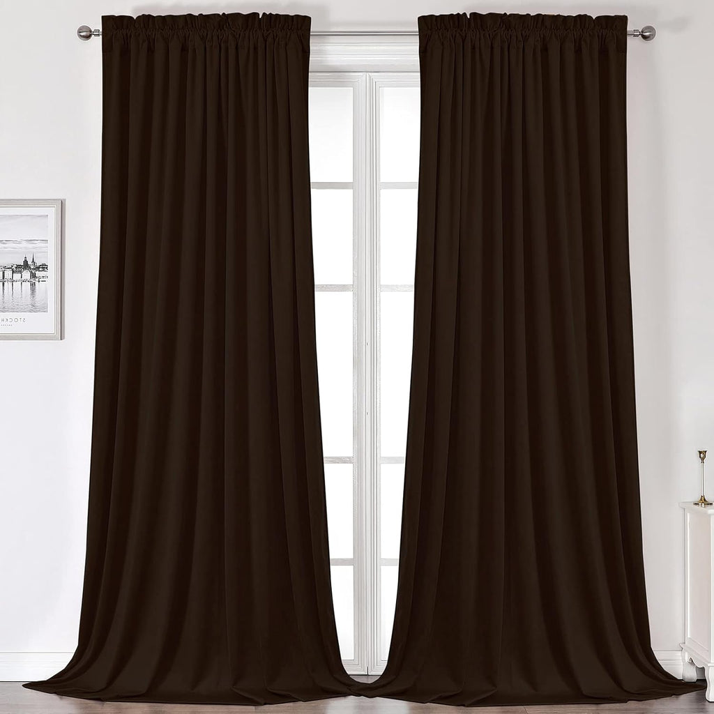 Camel Velvet Room Darkening Curtains, 2 Panels P122
