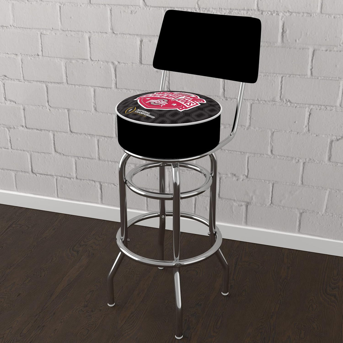 Black Swivel Bar Stool with Foam Padded Seat and Back S8881